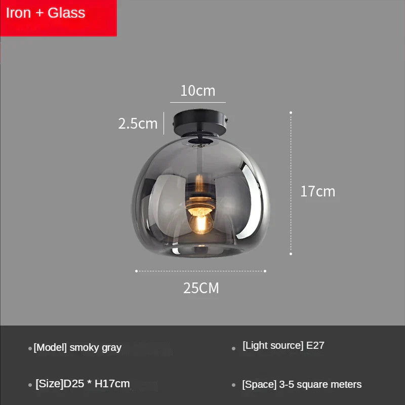 DecorBites™ Glass Ball LED Ceiling Light: Modern Nordic Living Room Hallway Kitchen Interior Lamp