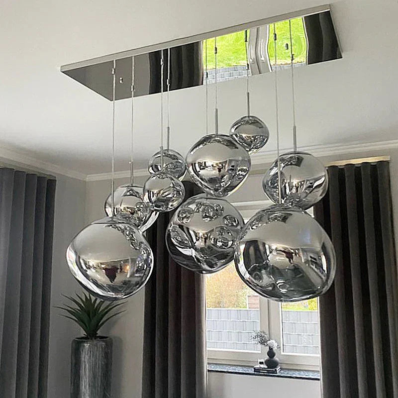 DecorBites™ Glass Lava LED Pendant Ceiling Lamp for Living Room Bedroom Loft Chandelier