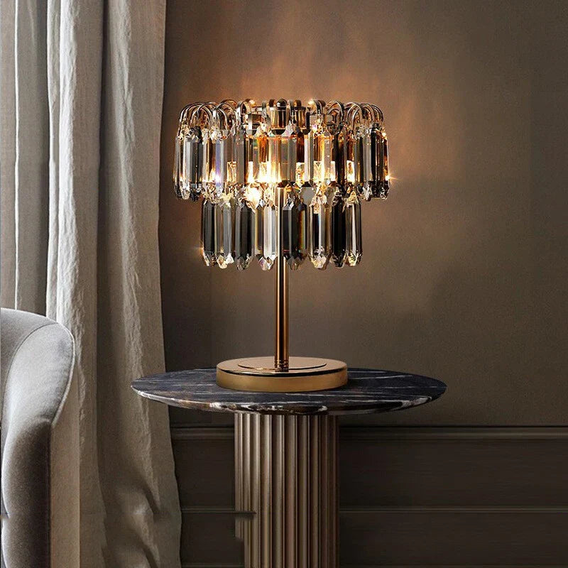 DecorBites™ Crystal Bar Table Lamp Luxury Dimmable 2700K Desk Light Elegant Home Decor