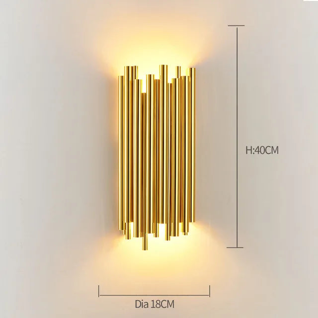 DecorBites™ Golden Crystal Wall Lamp: Elegant LED Sconce for Bedroom, Living Room, Bathroom