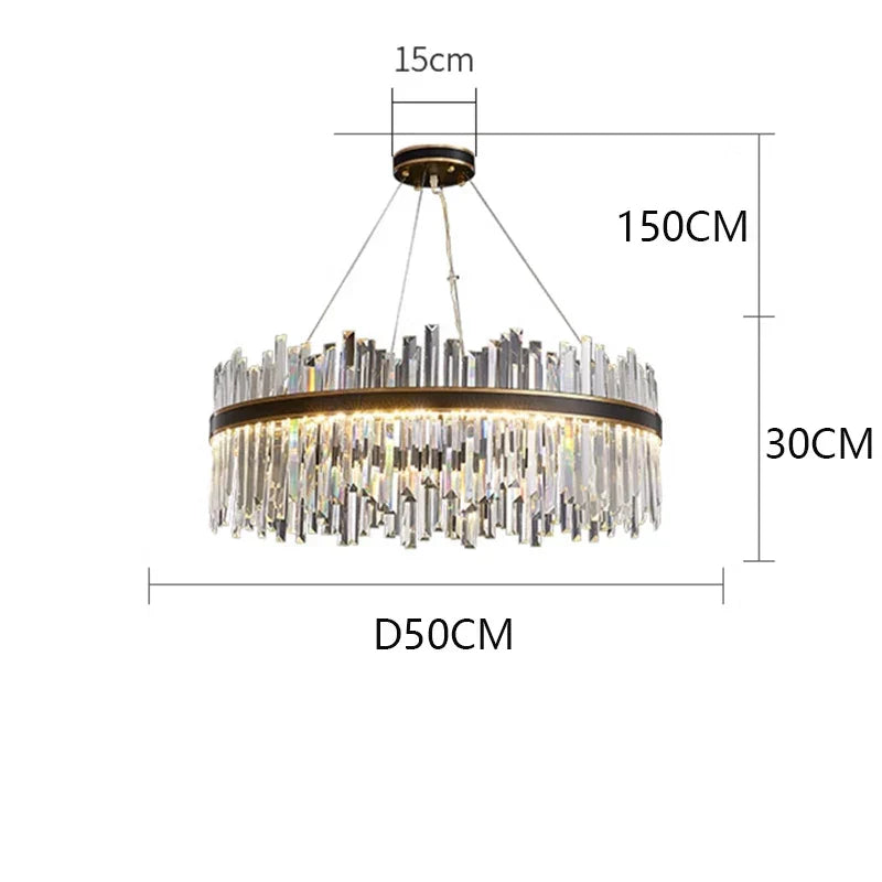 DecorBites™ Crystal Chandelier Pendant Light for Living Room Bedroom Ceiling, Luxury Indoor Lighting