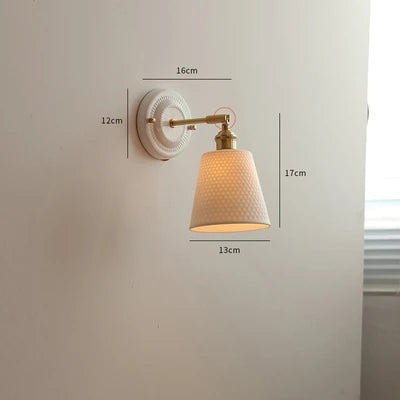 DecorBites™ Ceramic LED Wall Lights Fixture with Copper Arm for Bedroom Living Room