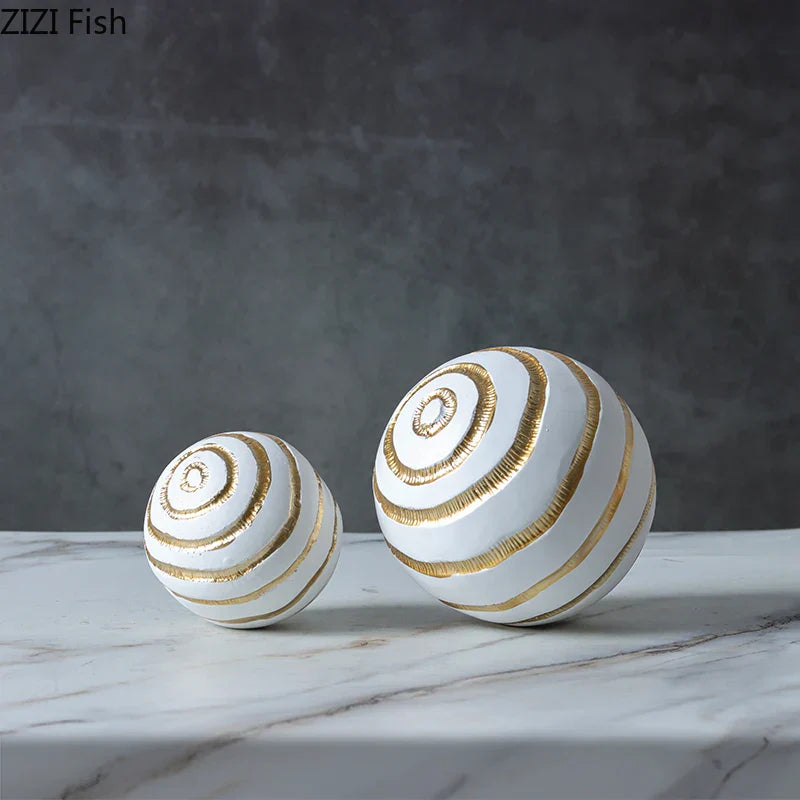 DecorBites™ Golden Texture Ball Geometric Desk Decoration - Minimalist Abstract Artwork