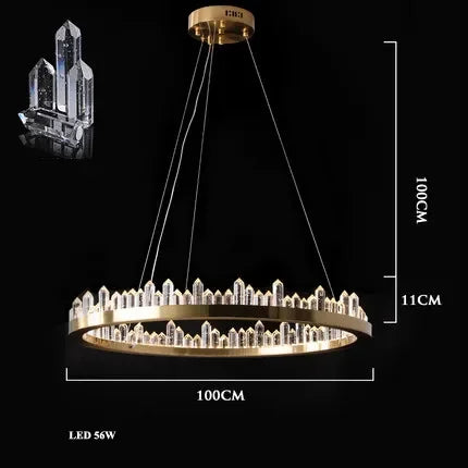 DecorBites™ Arrow Crystal LED Chandelier: Modern Living Room Dining Table Bedroom Home Light