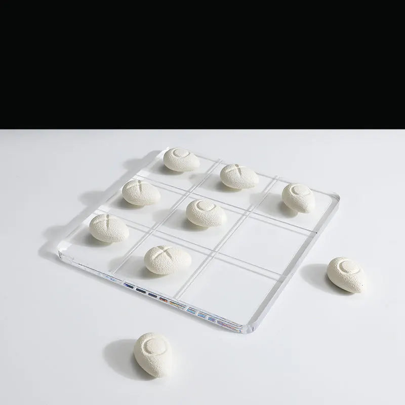 Acrylic Chessboard & Resin Pebble Chess Pieces Set for Home Decor - DecorBites™