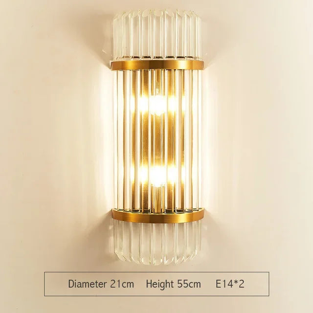 DecorBites™ Gold Crystal LED Wall Lights for Bedroom Decoration