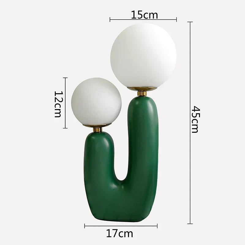 DecorBites™ Glass Ball Table Lamp: Green Pink Resin Nordic Cute Bedroom Living Room Decor