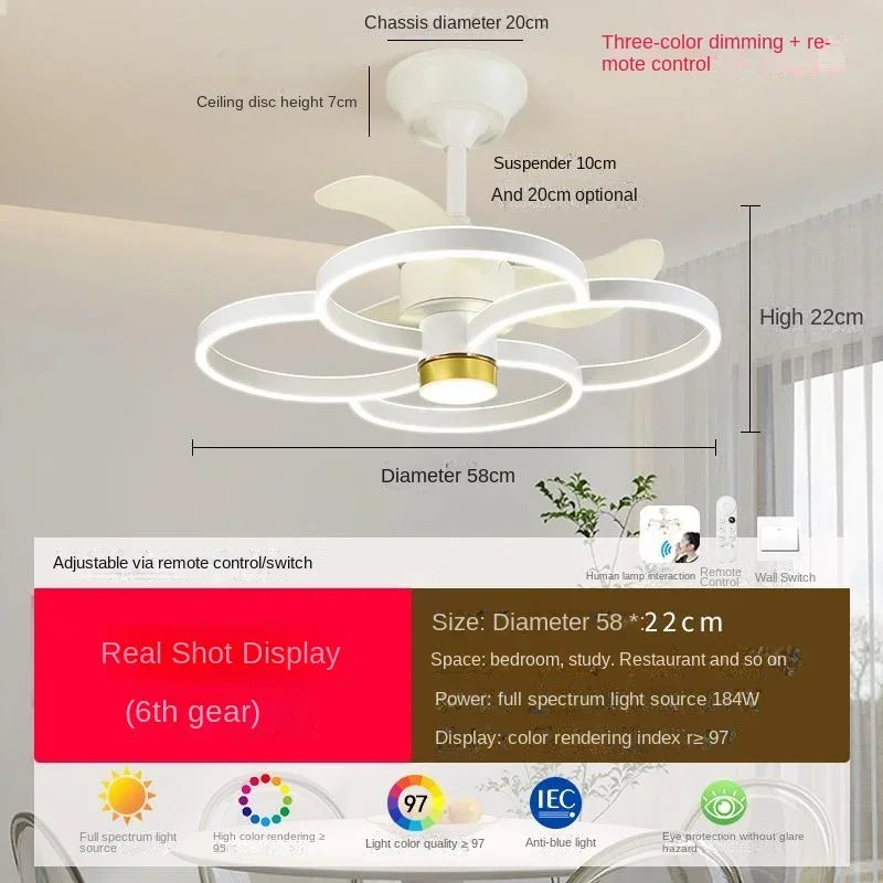 DecorBites™ Cream Bedroom Ceiling Fan Light with Remote Control, Elegant Bedroom Lamp Fixtures
