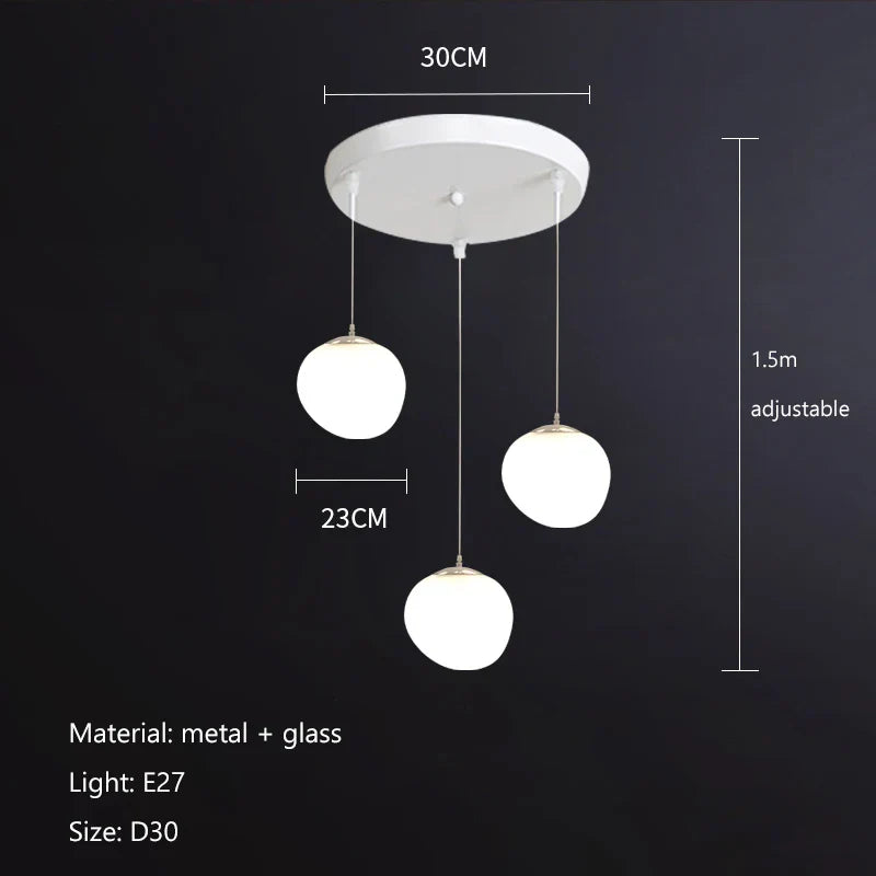 DecorBites™ Cobblestone Glass LED Pendant Lights Chandelier for Villa Hotel Loft Stairway
