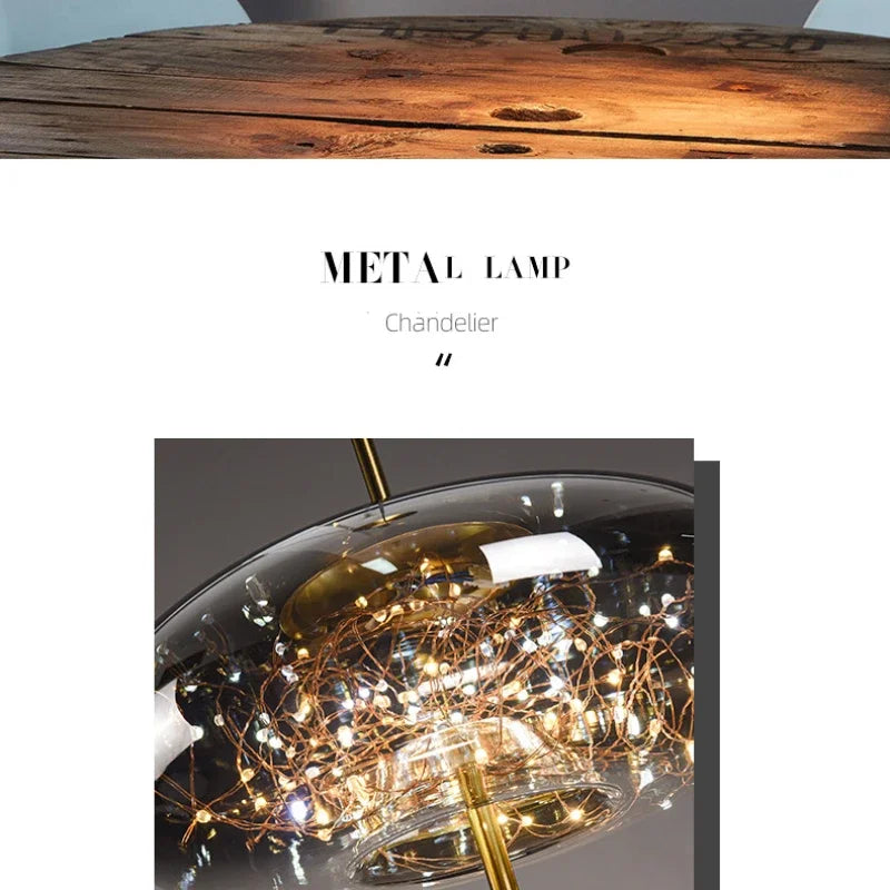 DecorBites™ Glass Pendant Lights: Modern LED Ceiling Chandelier for Bedroom & Bathroom