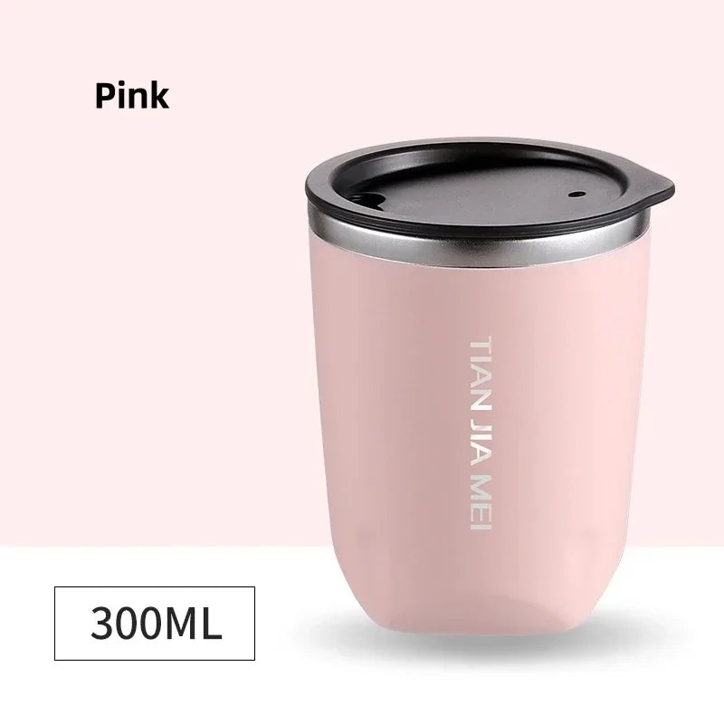 DecorBites™ 300ml Stainless Steel Vacuum Flask Thermal Travel Mug Cup