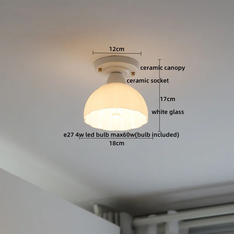 DecorBites™ Ceramic LED Ceiling Light Creamy White Nordic Indoor Lighting Fixture