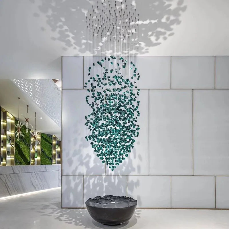 DecorBites™ Crystal Chandelier: Modern Staircase LED Lighting for Hallway & Lobby