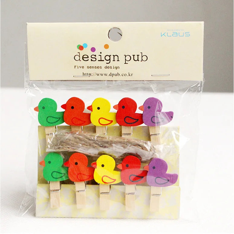 DecorBites™ 50-Piece Mini Wooden Clips for Photos Crafts, 25mm Small Clothespin Decoration