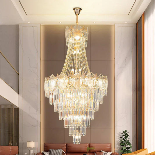 DecorBites™ Elegant Simple Staircase Chandelier LED Livingroom Villa Creative Hotel Lighting