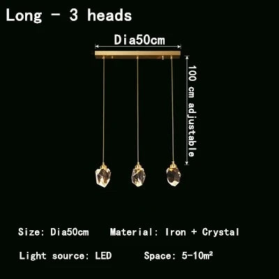 DecorBites™ Crystal Chandelier LED Pendant Lights for Modern Nordic Home Decor