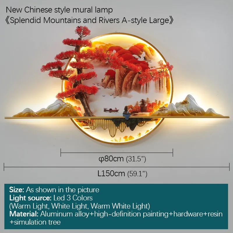 DecorBites™ LED Pine Landscape Wall Light for Home Decor