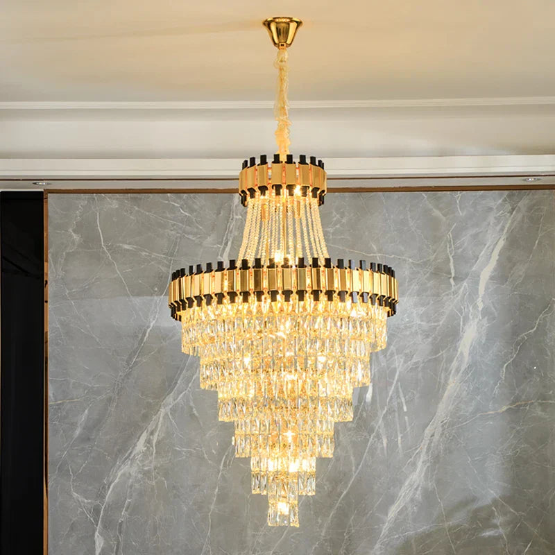 DecorBites™ Crystal Chandelier for Duplex Villa Hotel Club Banquet Hall Engineering Lighting