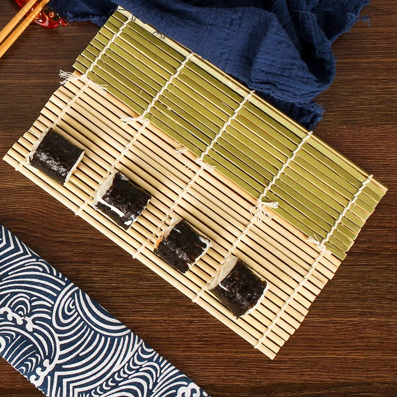 DecorBites™ Bamboo Sushi Rolling Mat DIY Onigiri Rice Paddles Japanese Sushi Making Tool