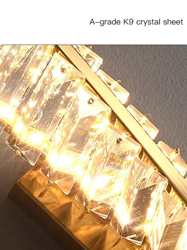 DecorBites™ Crystal LED Wall Sconce - Golden Bedroom Bathroom Living Room Mirror Decorluxury Wall Lamp