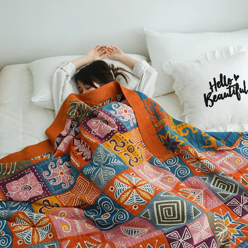 DecorBites™ Cotton Throw Blanket - King Size, Soft & Breathable