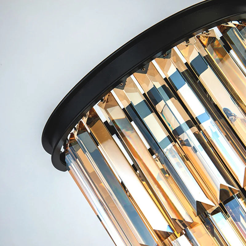 DecorBites™ Black Gold Crystal Wall Lights Modern LED Sconce for Bedroom Living Room