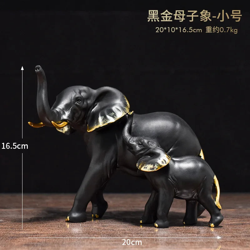 DecorBites™ Elephant Resin Sculpture Ornaments for Modern Living Room Decor