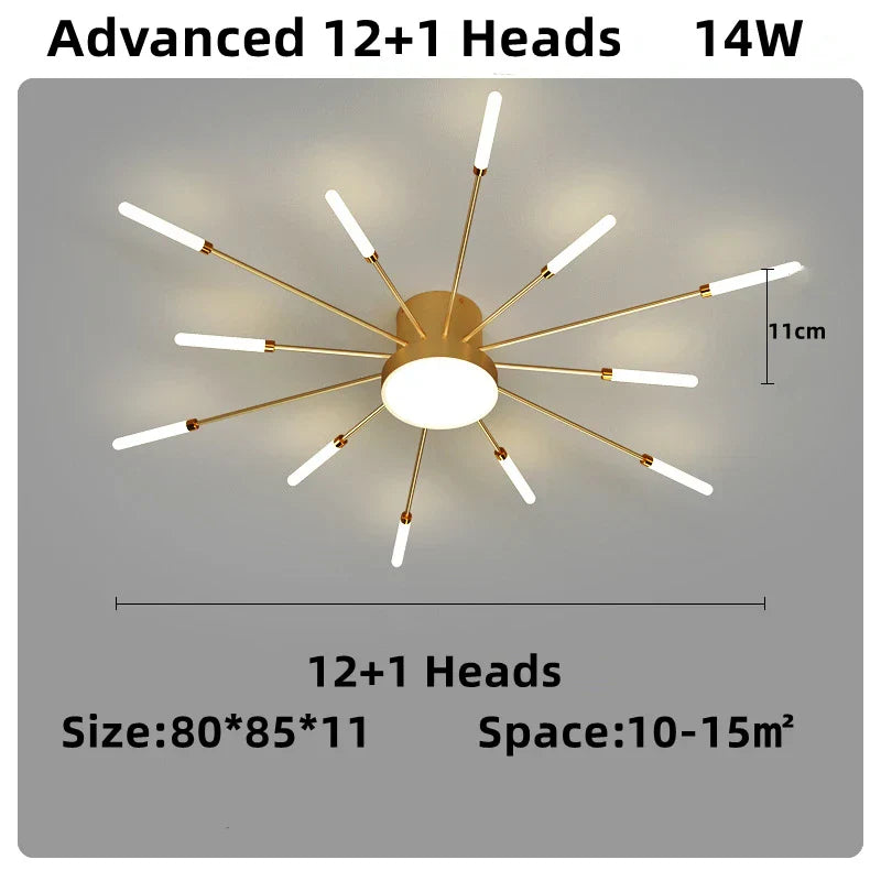 DecorBites™ LED Firework Chandelier: Modern Nordic Living Room Bedroom Pendant Light Fixtures