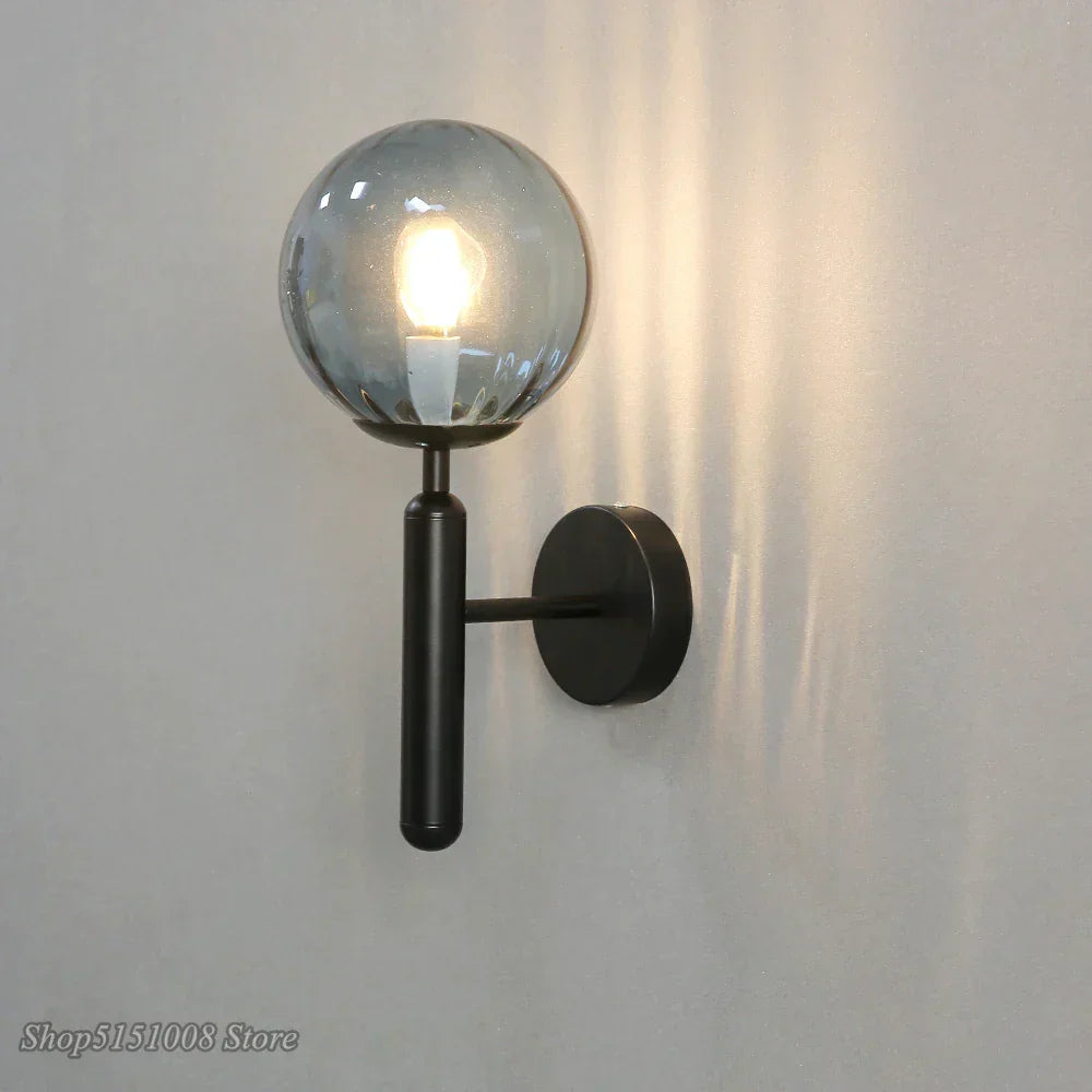 DecorBites™ Glass Ball LED Wall Lamp Modern Bedroom Beside Light Fixture