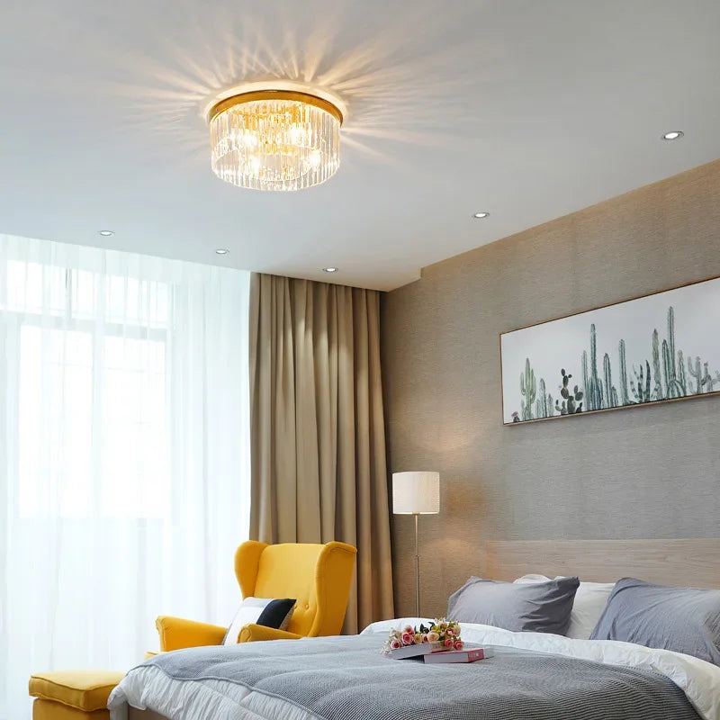 DecorBites™ Crystal Round Ceiling Chandelier for Elegant Living and Dining Rooms