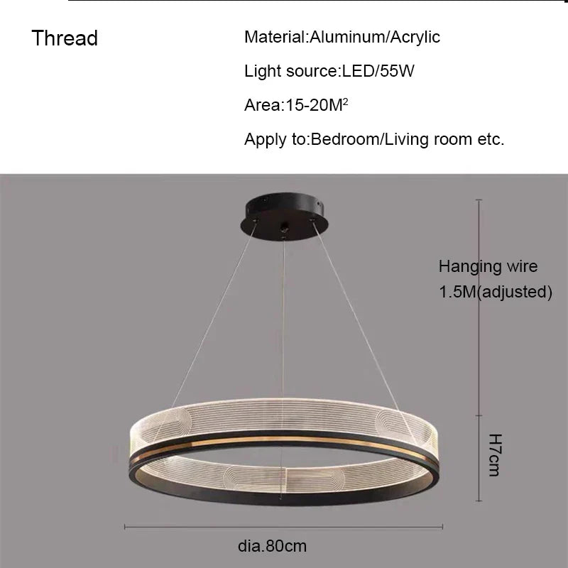 DecorBites™ Black/Gold LED Pendant Lights | Modern Design for Home Lighting Decoration
