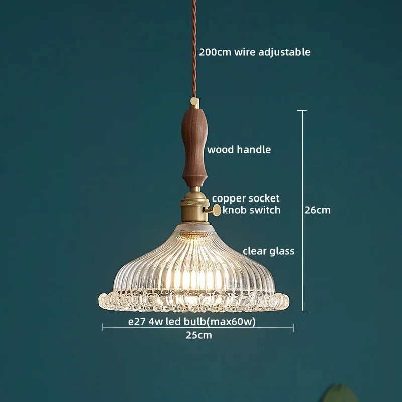DecorBites™ LED Pendant Lamp Elegant Copper Glass Modern Style Hanging Light Fixtures