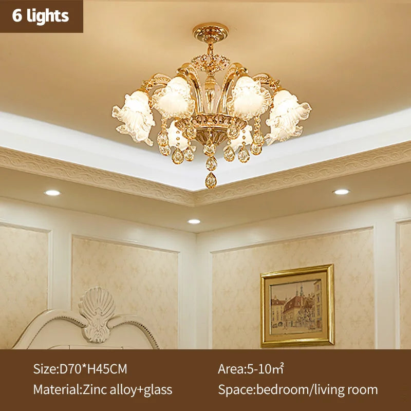 DecorBites™ Crystal Ceiling Chandelier: Nordic Modern Luxury for Living Room, Hotel, Lobby.