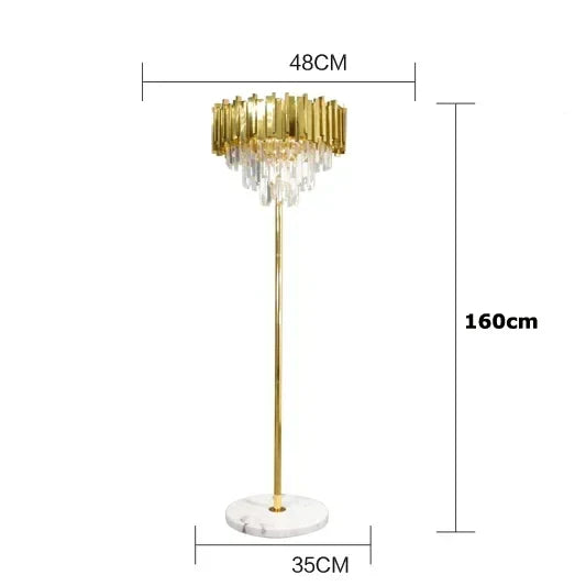 DecorBites™ Golden Crystal Chandelier LED Ceiling Light for Living Room & Lobby