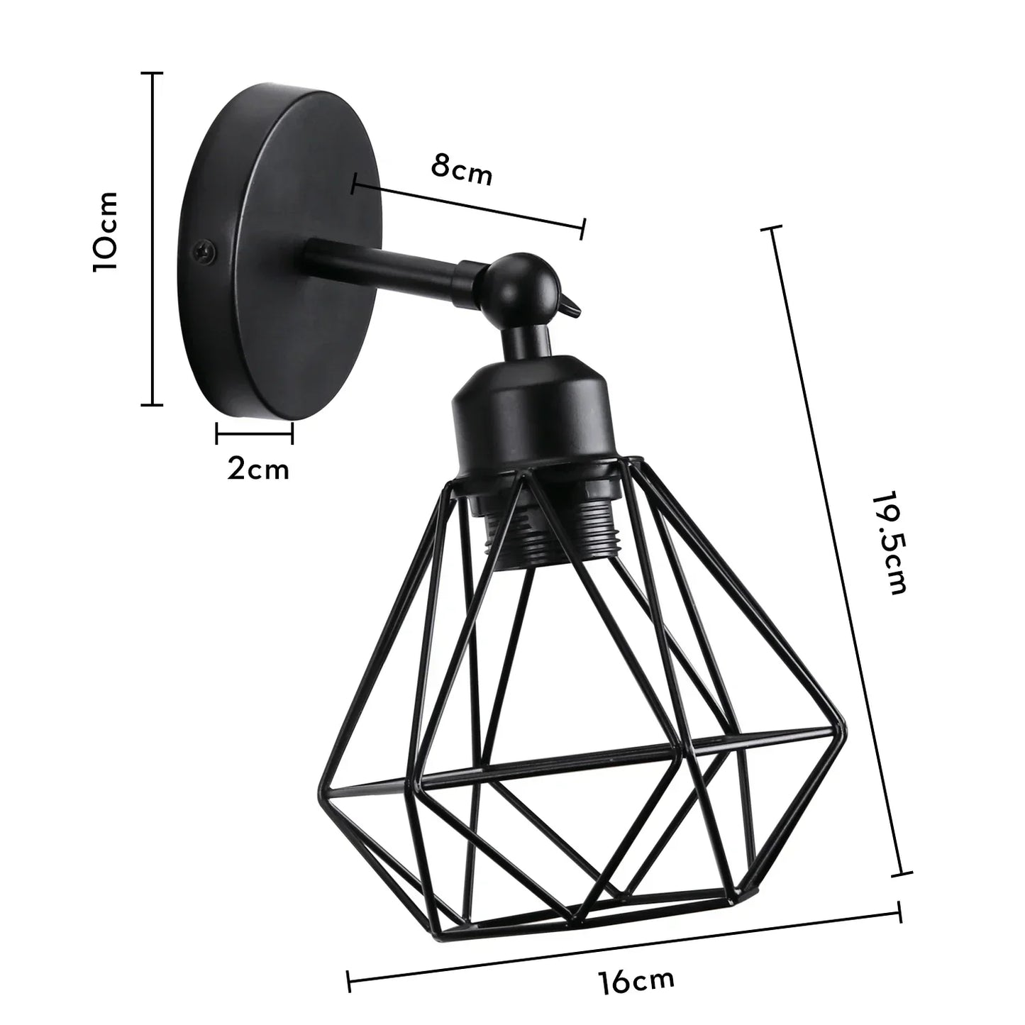 DecorBites™ LED Iron Cage Wall Light for Home Bedroom Kitchen Decor