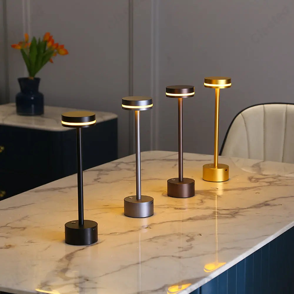 DecorBites™ LED Touch Table Lamp: Rechargeable Three-tone Lighting for Living Room, Bedroom, Study.