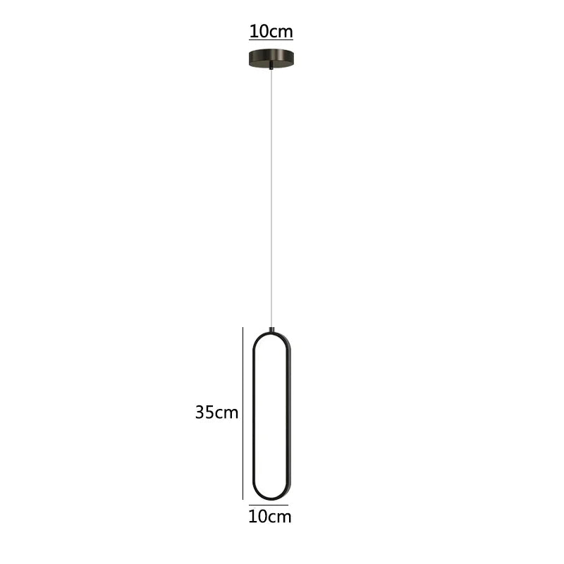 DecorBites™ Black LED Pendant Light: Elegant Bedroom Hanging Lamp, Small Chandelier