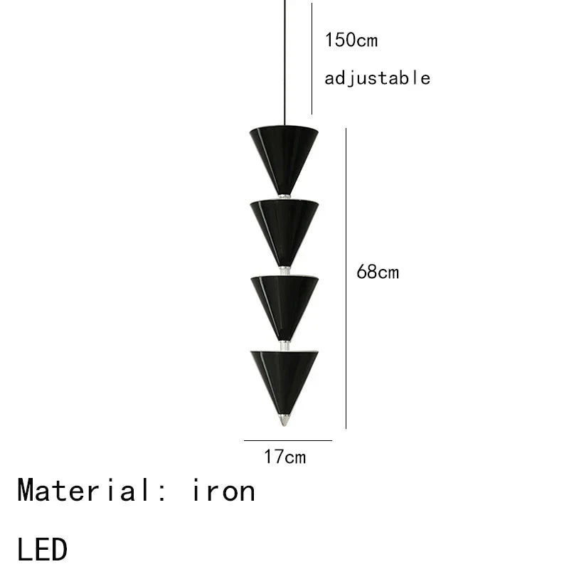 DecorBites™ Gold Black Cone LED Pendant Lamp for Stylish Home and Shop Lighting