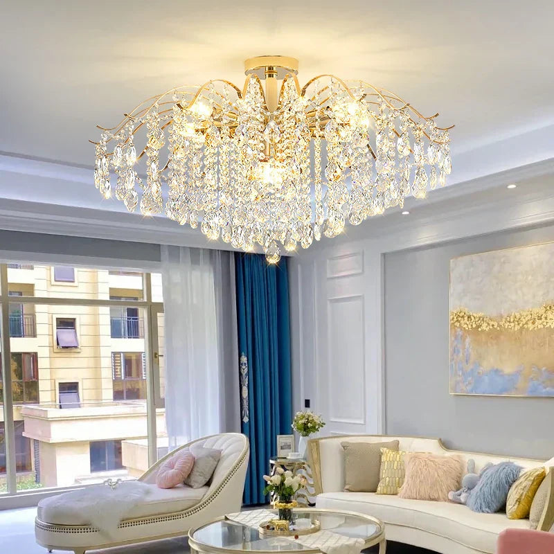 DecorBites™ Crystal Chandelier: Modern Elegance for Stylish Living Spaces