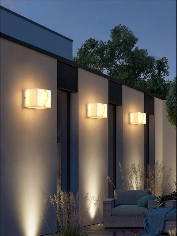 DecorBites™ Geometric LED Outdoor Wall Sconce Cube Light for Corridor Backyard