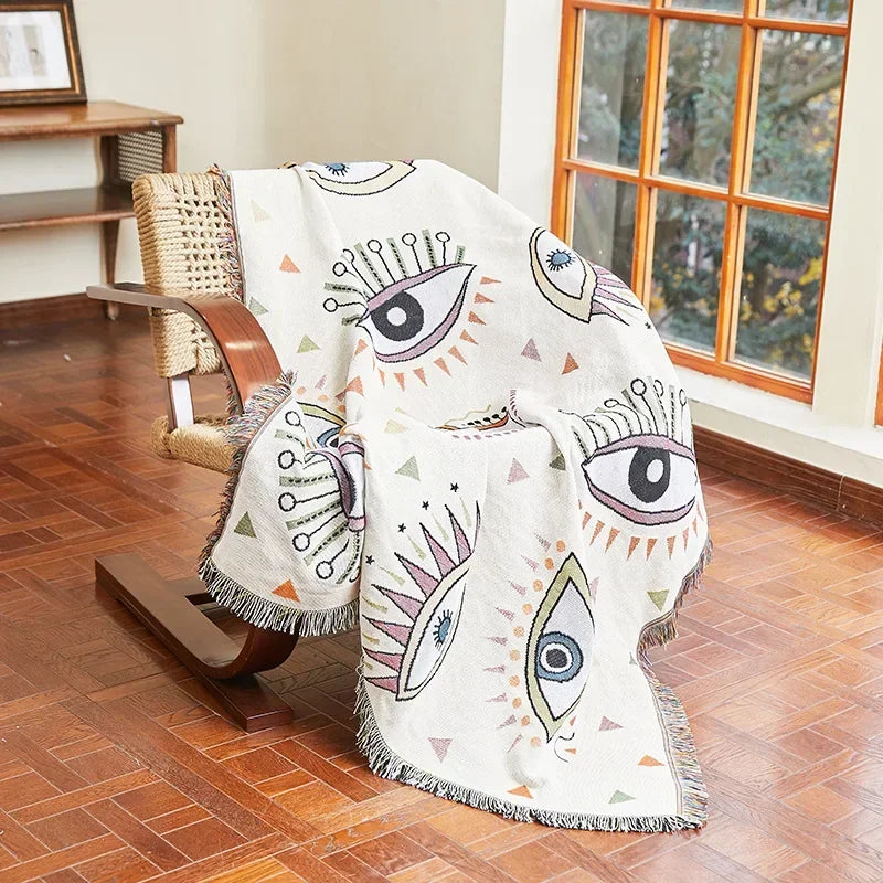 DecorBites™ Bohemian Classic Design Thread Blanket and Throw