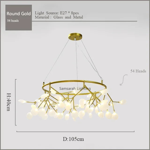 2024 DecorBites™ Nordic Firefly LED Chandelier - Ideal for Living Room, Bedroom, Dining Room