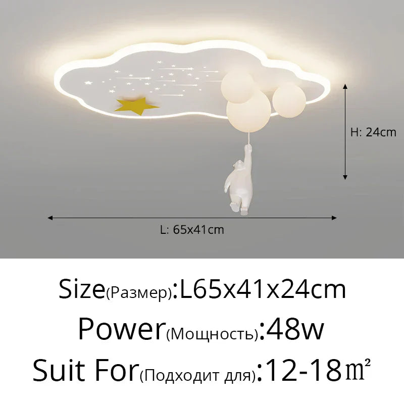 DecorBites™ Cloud Airplane Chandelier Kids Bedroom Ceiling Light Fixtures