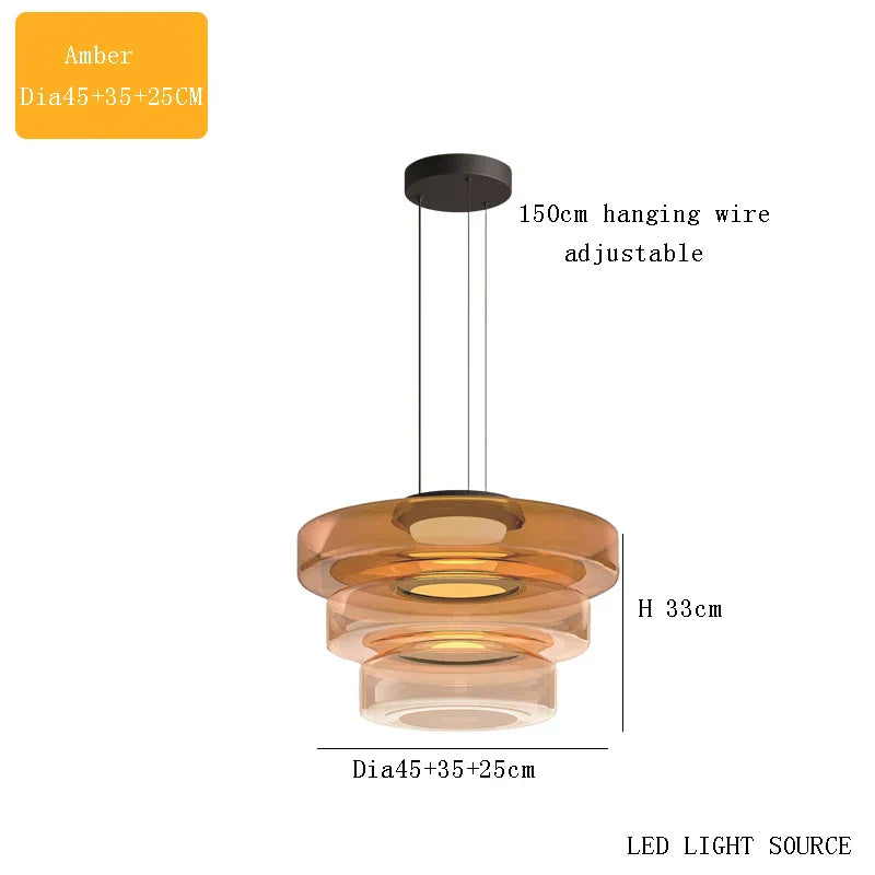 DecorBites™ Glass Chandelier LED Pendant Lights Modern Home Decor