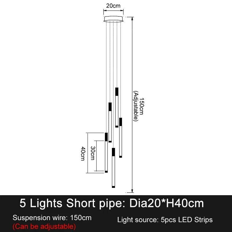 DecorBites™ LED Chandeliers Modern Staircase Ceiling Pendant Lighting Luxury Living Room Decor