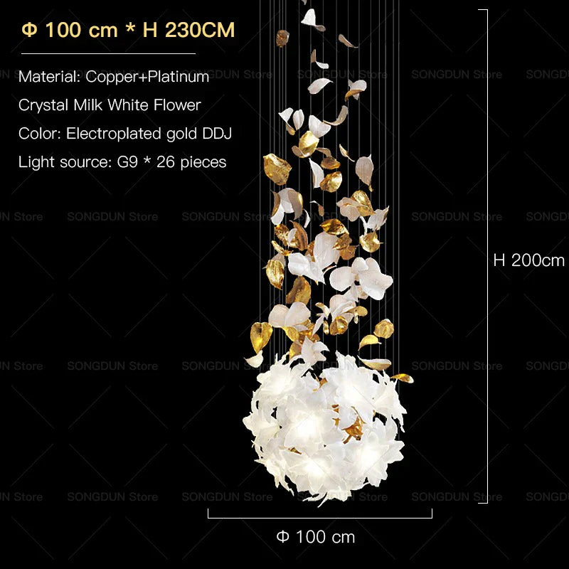 DecorBites™ Elegant Villa Chandelier for High School Living Room and Restaurant