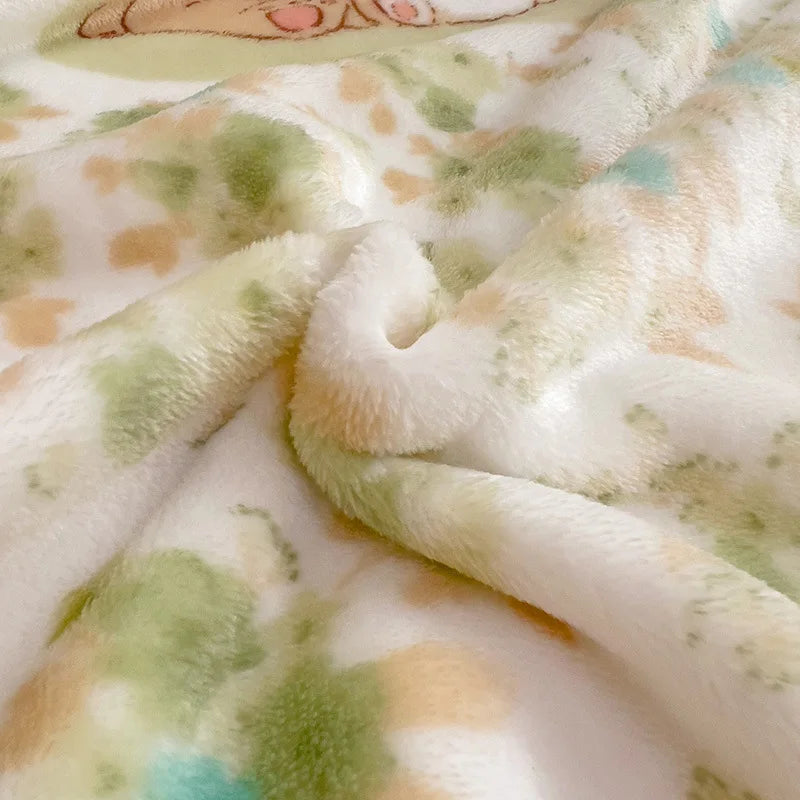 DecorBites™ Cartoon Milk Velvet Blanket: Soft Coral Fleece Summer Sofa Cover & Queen Blanket