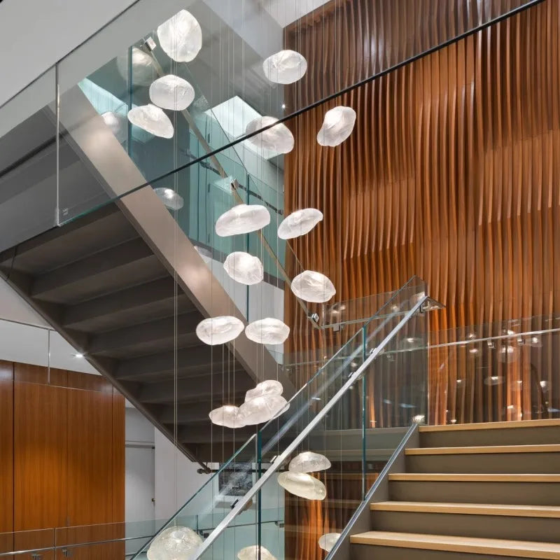 DecorBites™ Crystal Chandelier: Modern Home Stair Pendant Lamp for Living Room Interior Lighting