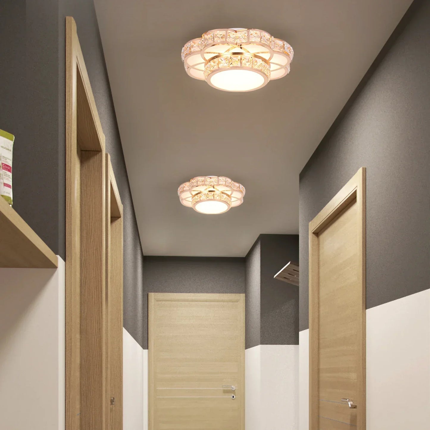 DecorBites™ Crystal LED Chandelier Ceiling Lamp Modern Elegant Indoor Decor Luminaire