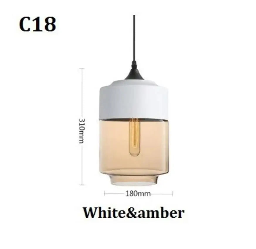 DecorBites™ Black Glass Pendant Light Fixture for Modern Indoor Decor and Dining Room